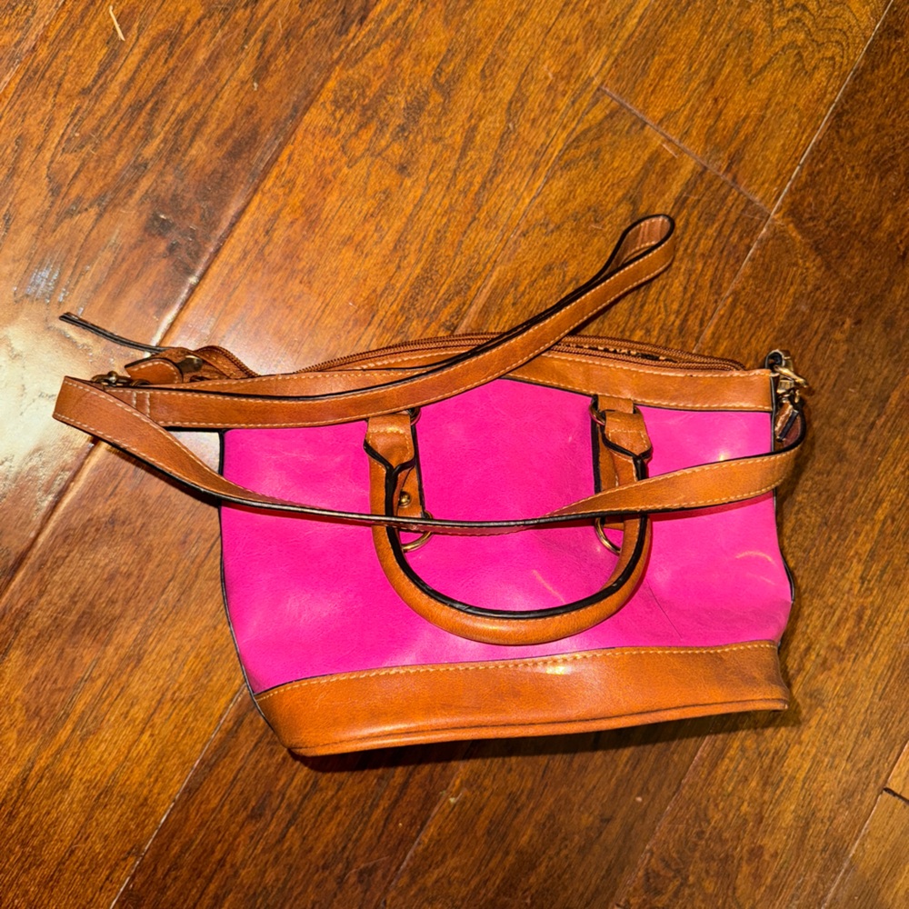 Pink and Brown Women's purse